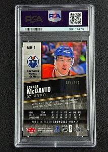 2015-16 Fleer Showcase Metal Universe Rookies Red MPG #MU-1 Connor McDavid back