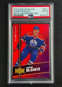 2015-16 Fleer Showcase Metal Universe Rookies Red MPG #MU-1 Connor McDavid front