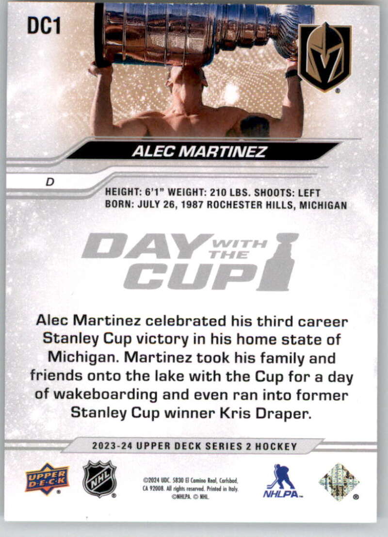 2023-24 Upper Deck  Day With The Cup #DC1 Alec Martinez  back