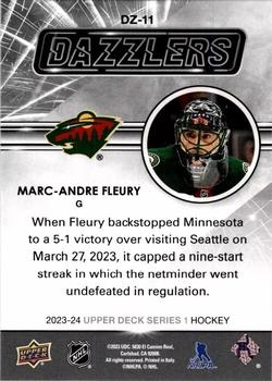 2023-24 Upper Deck  Dazzlers Orange #DZ-11 Marc-Andre Fleury  back