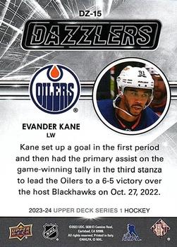 2023-24 Upper Deck  Dazzlers Orange #DZ-15 Evander Kane  back