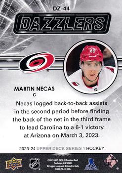 2023-24 Upper Deck  Dazzlers Orange #DZ-44 Martin Necas  back