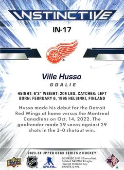 2023-24 Upper Deck  Instinctive Sparkle #IN-17 Ville Husso  back