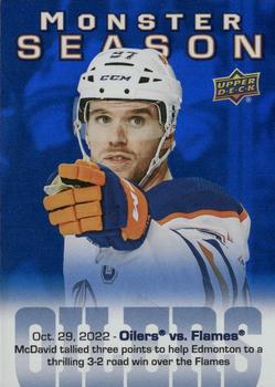 2023-24 Upper Deck  Monster Season #MS-9 Connor McDavid - 10/29/2022  front
