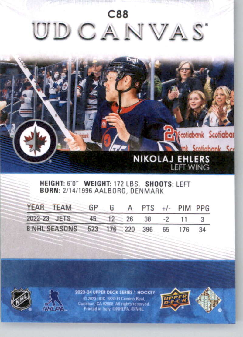 2023-24 Upper Deck  UD Canvas #C88 Nikolaj Ehlers  back