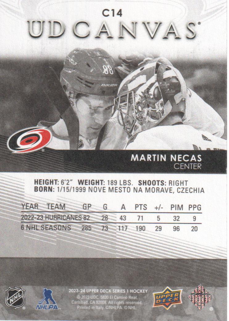 2023-24 Upper Deck  UD Canvas Black and White #C14 Martin Necas  back